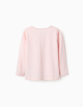 T-shirt de Manga Comprida para Menina 'Mon Amour', Rosa
