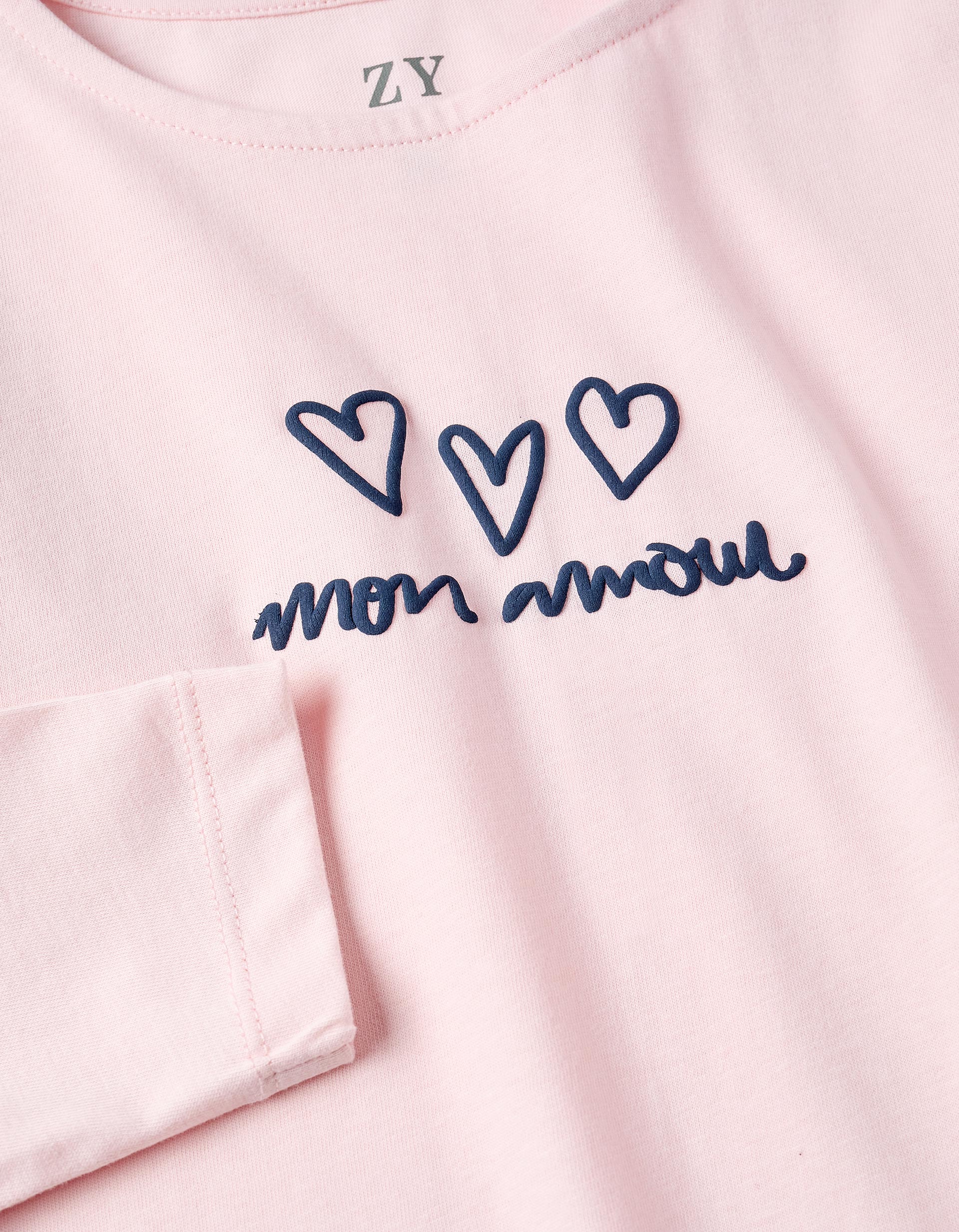 Long-sleeved T-shirt for Girls 'Mon Amour', Pink