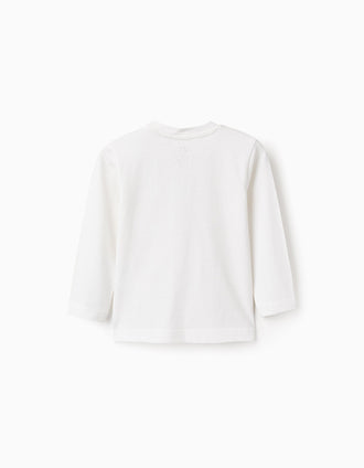 T-shirt à Manches Longues pour Bébé Garçon 'Friendship', Blanc