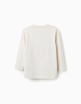 Camiseta de Manga Larga de Algodón para Niño 'Chicago', Blanco