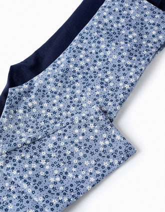 2 Leggings de Algodón para Bebé Niña, Azul Oscuro/Floral