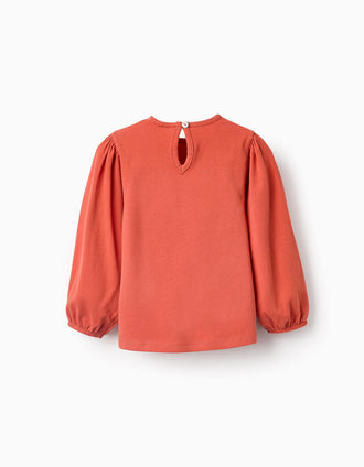 Camiseta de Manga Larga con Purpurina para Bebé Niña, Naranja