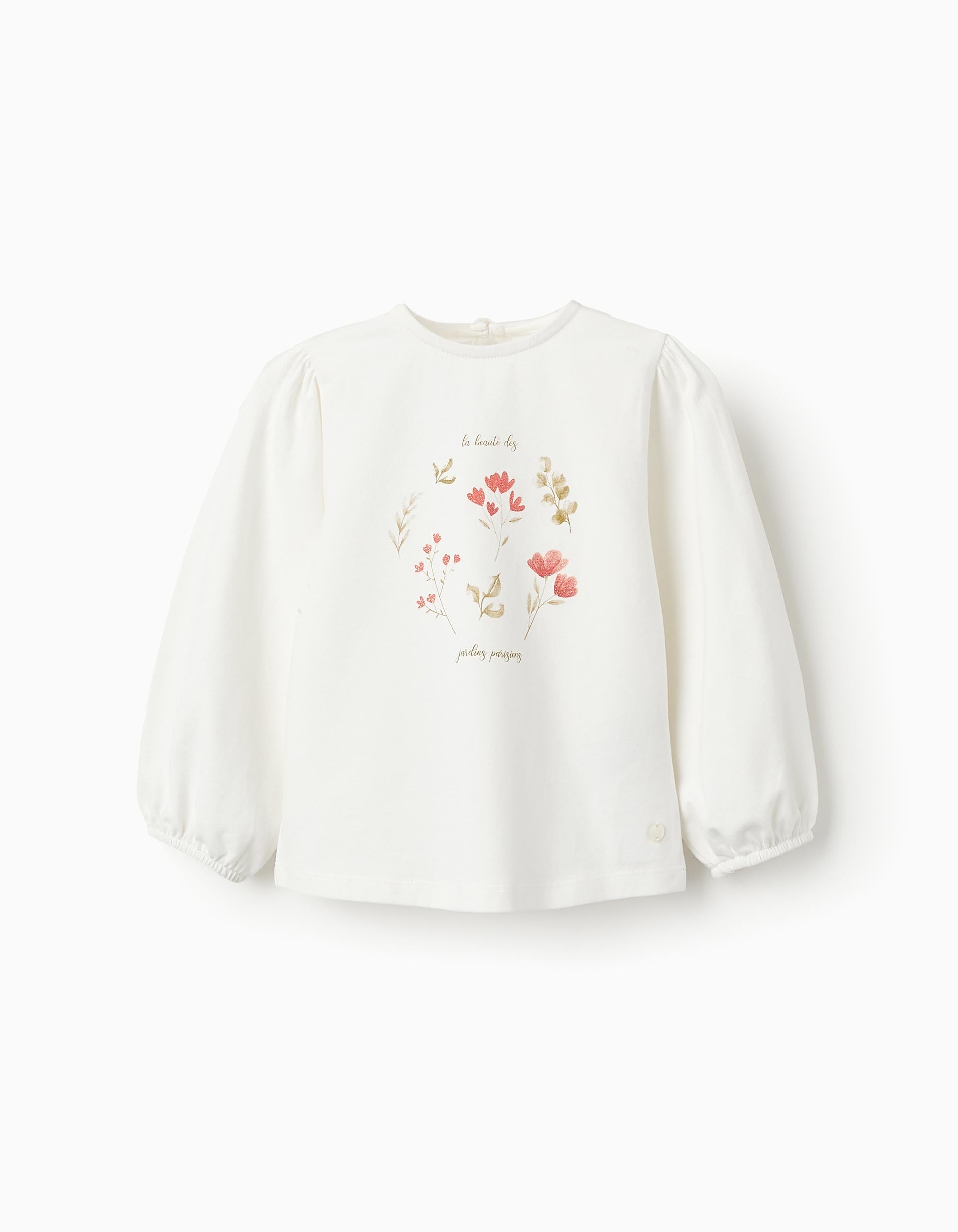 Long-sleeved T-shirt for Baby Girls 'Flowers', White