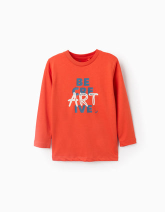 Camiseta de Manga Larga para Niño 'Art', Naranja