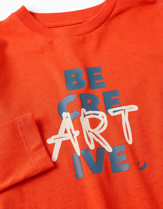Camiseta de Manga Larga para Niño 'Art', Naranja