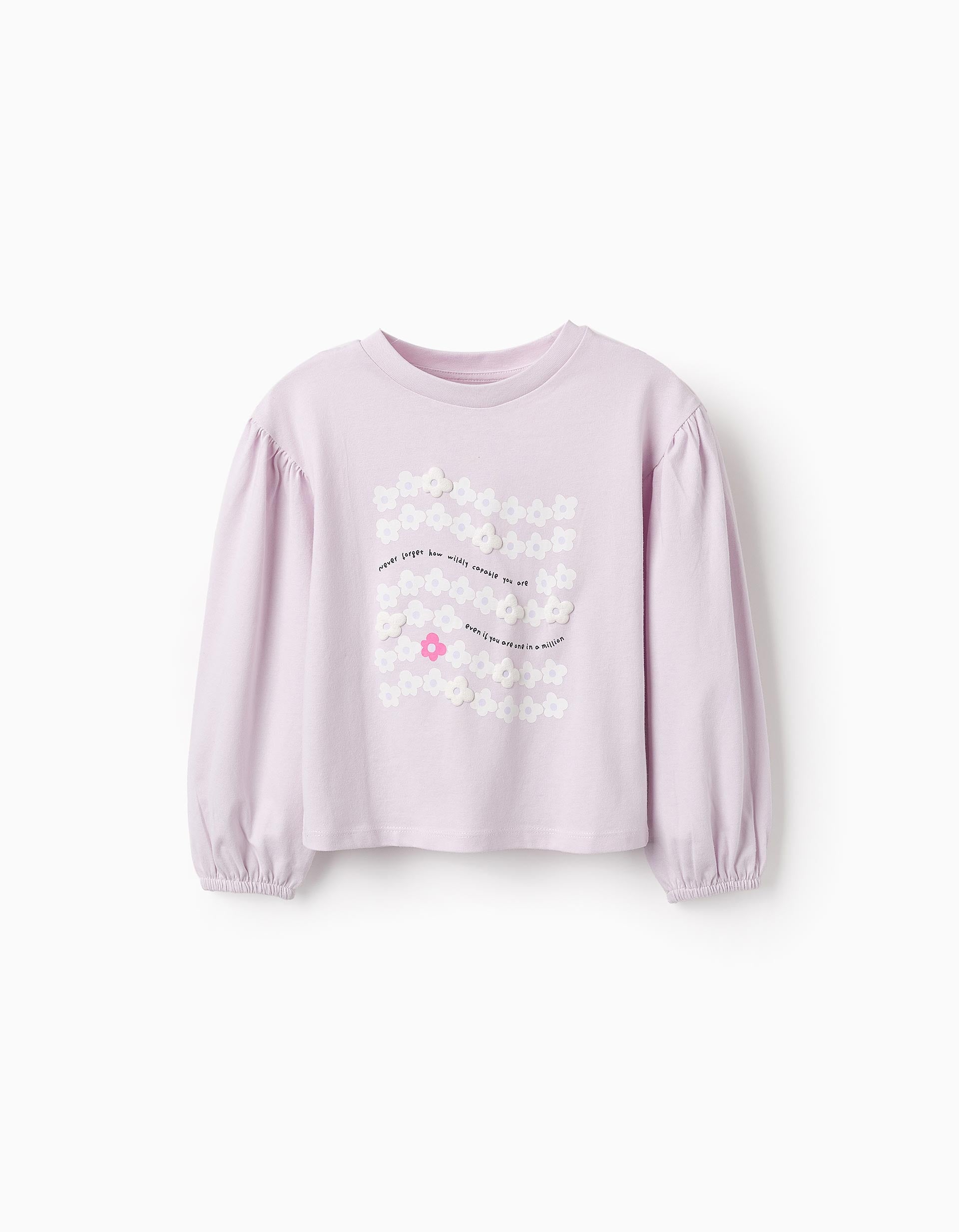 T-shirt à Manches Longues avec Paillettes pour Fille, Lilas