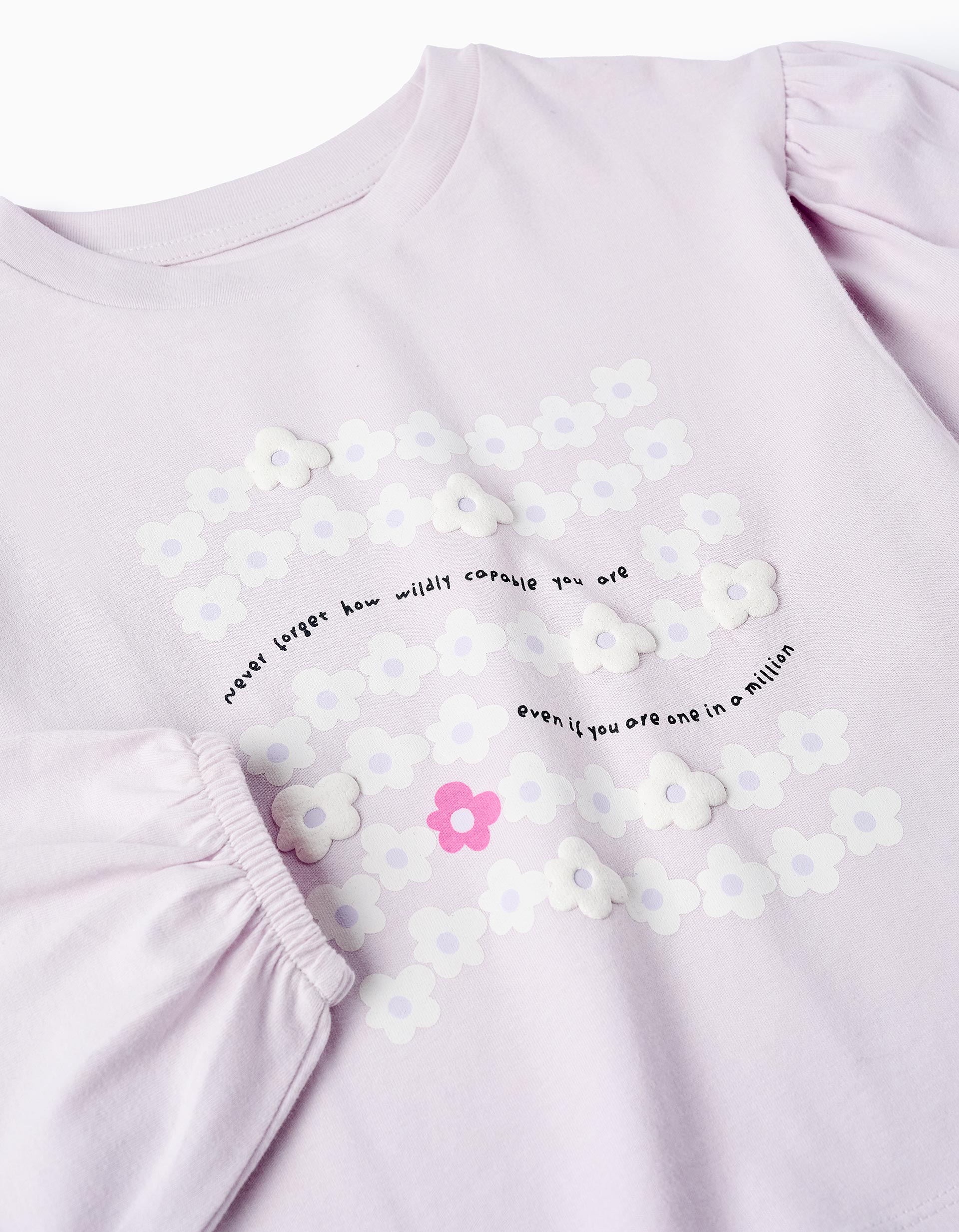 T-shirt à Manches Longues avec Paillettes pour Fille, Lilas