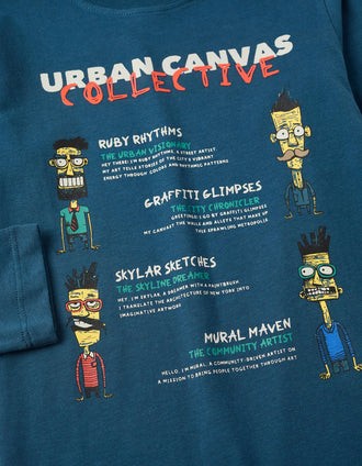 Camiseta de Manga Larga para Niño 'Urban Canvas', Turquesa