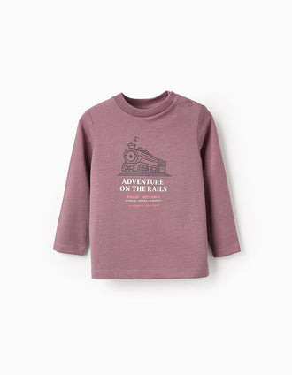 T-shirt à Manches Longues pour Bébé Garçon 'Rails', Violet