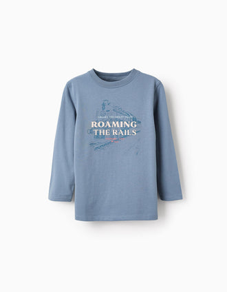 Camiseta de Manga Larga para Niño 'Rails', Azul
