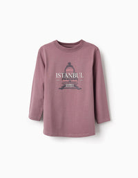 T-shirt de Manga Comprida para Menino 'Railway', Roxo