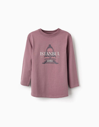 Camiseta de Manga Larga para Niño 'Railway', Morado
