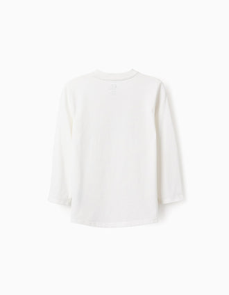 Camiseta de Manga Larga para Niño 'Estación de Tren', Blanco