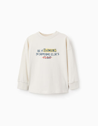 Camiseta de Manga Larga para Niño 'Rainbow', Beige