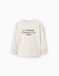 T-shirt de Manga Comprida para Menino 'Rainbow', Bege