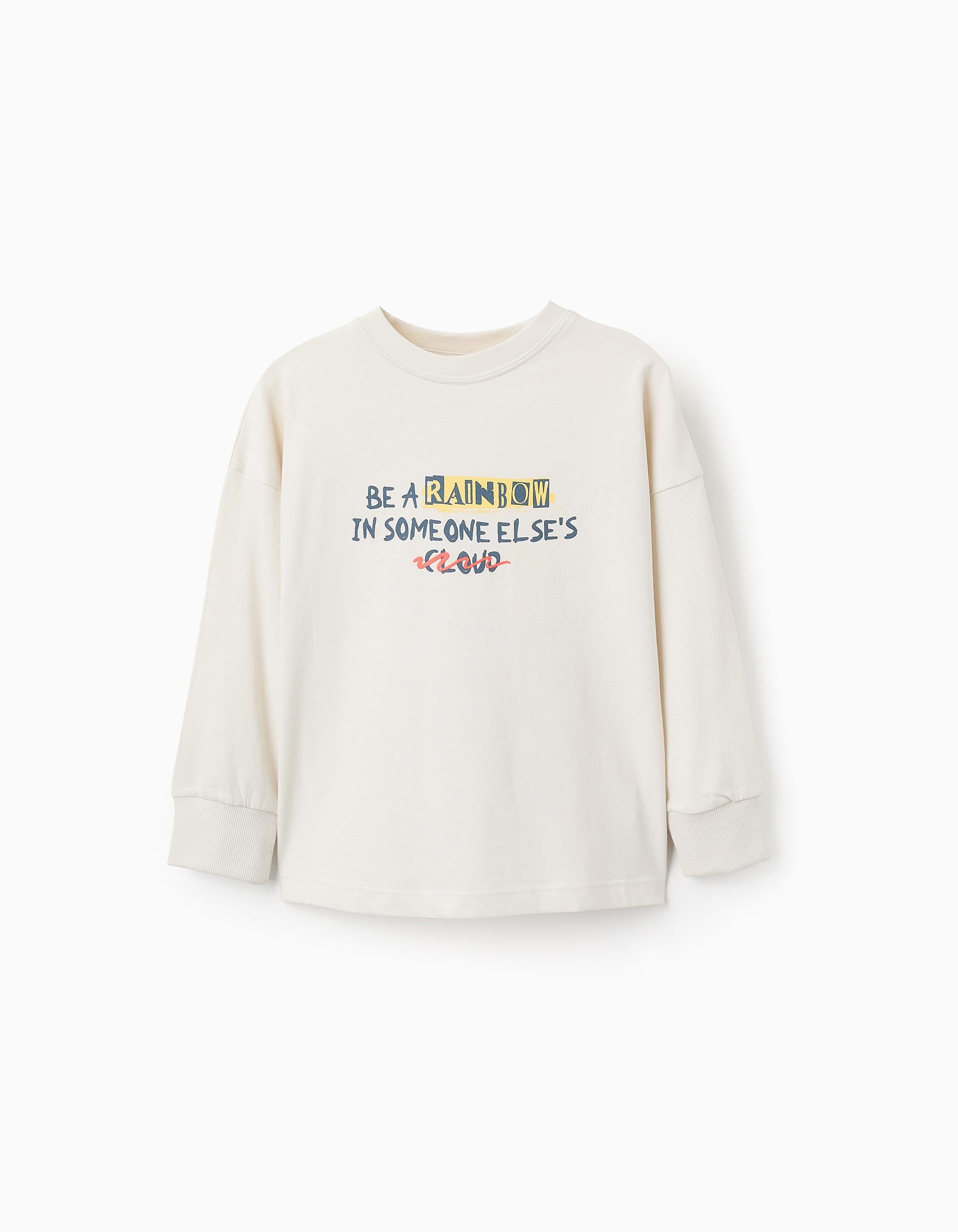 Long Sleeve T-shirt for Boys 'Rainbow', Beige