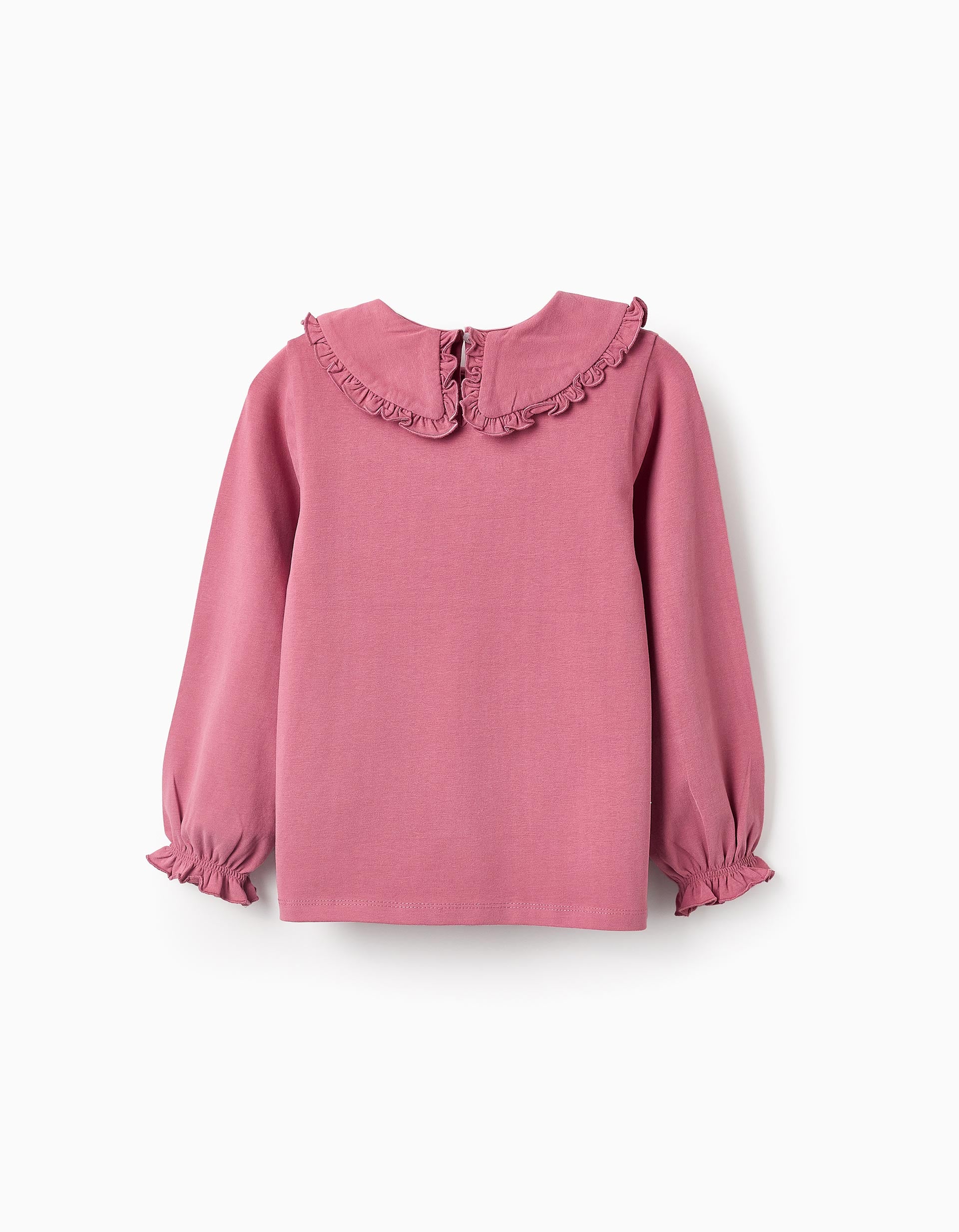 Long-sleeved T-shirt with Ruffles for Girls, Pink