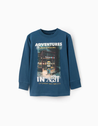 Camiseta de Manga Larga para Niño 'In Art', Turquesa