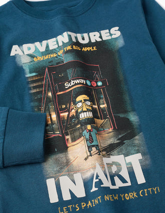 Camiseta de Manga Larga para Niño 'In Art', Turquesa