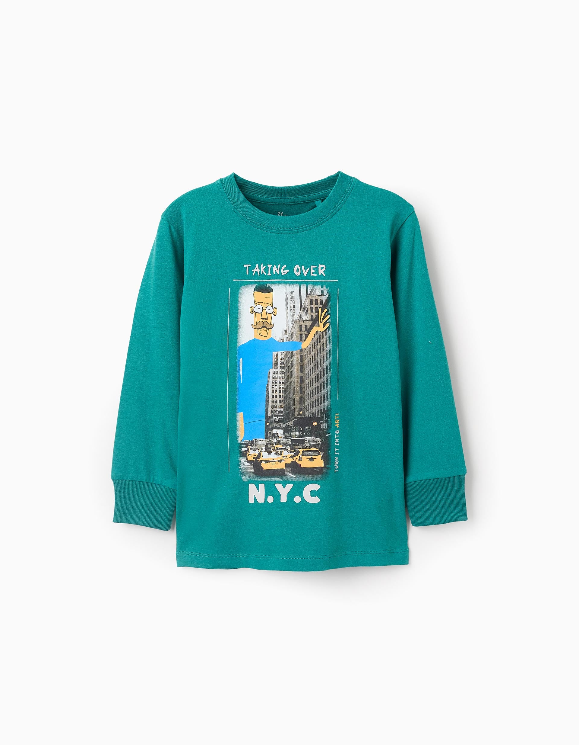 Long Sleeve T-shirt for Boys 'Taking Over', Green