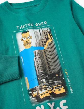 Camiseta de Manga Larga para Niño 'Taking Over', Verde