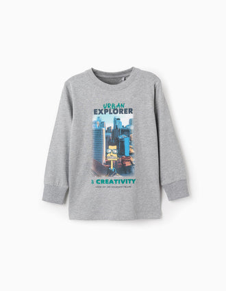 Camiseta de Manga Larga para Niño 'Urban Explorer', Gris