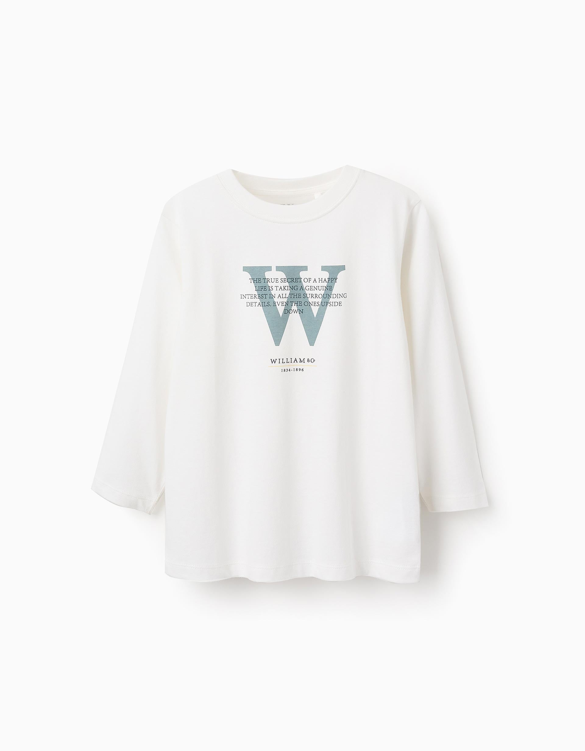 Long-Sleeved T-shirt for Boys 'W', White