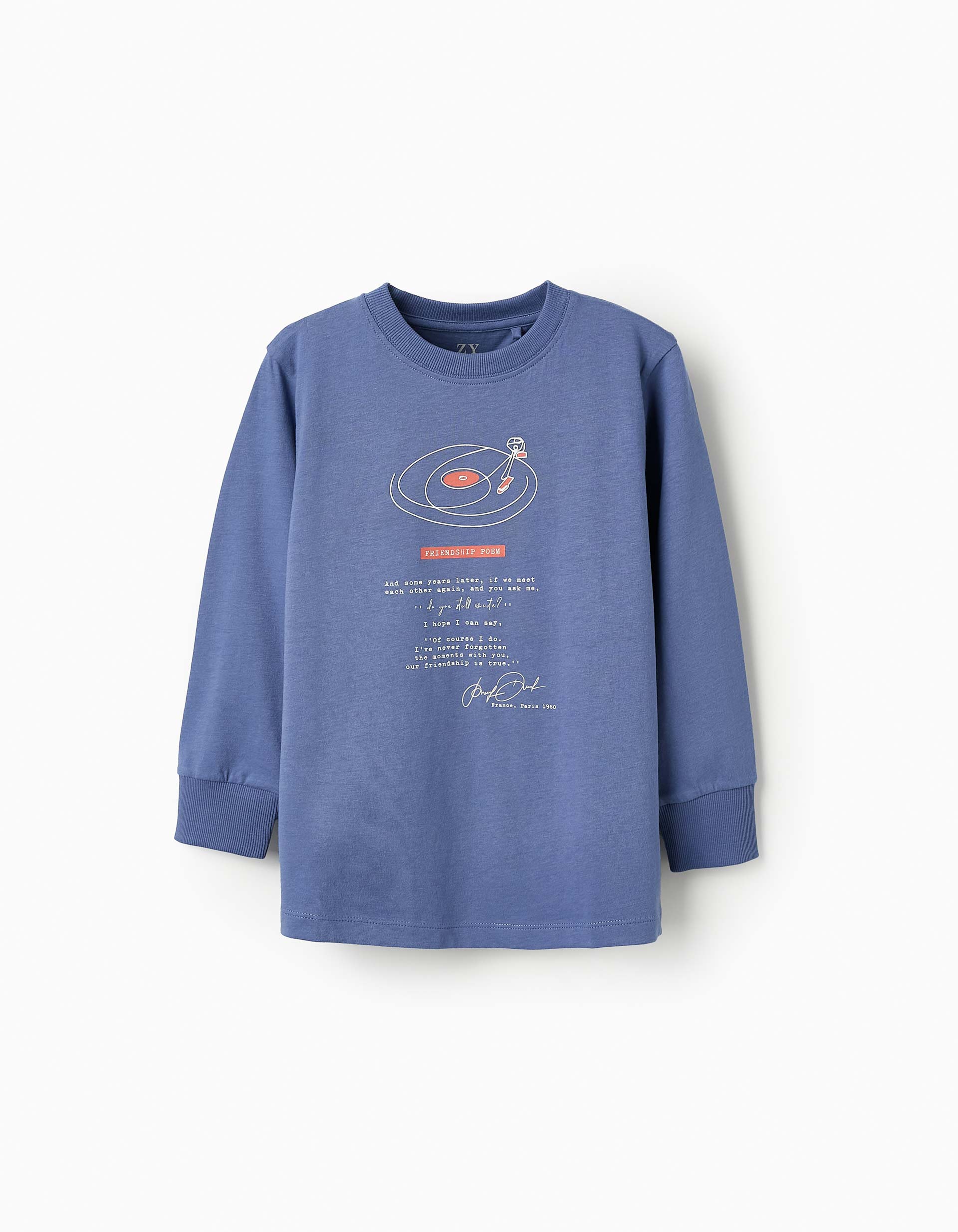 Long Sleeve T-shirt for Boys 'Poem', Blue