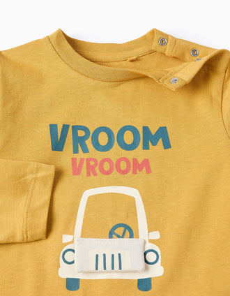 T-shirt à Manches Longues en Coton pour Bébé Garçon 'Capot', Jaune