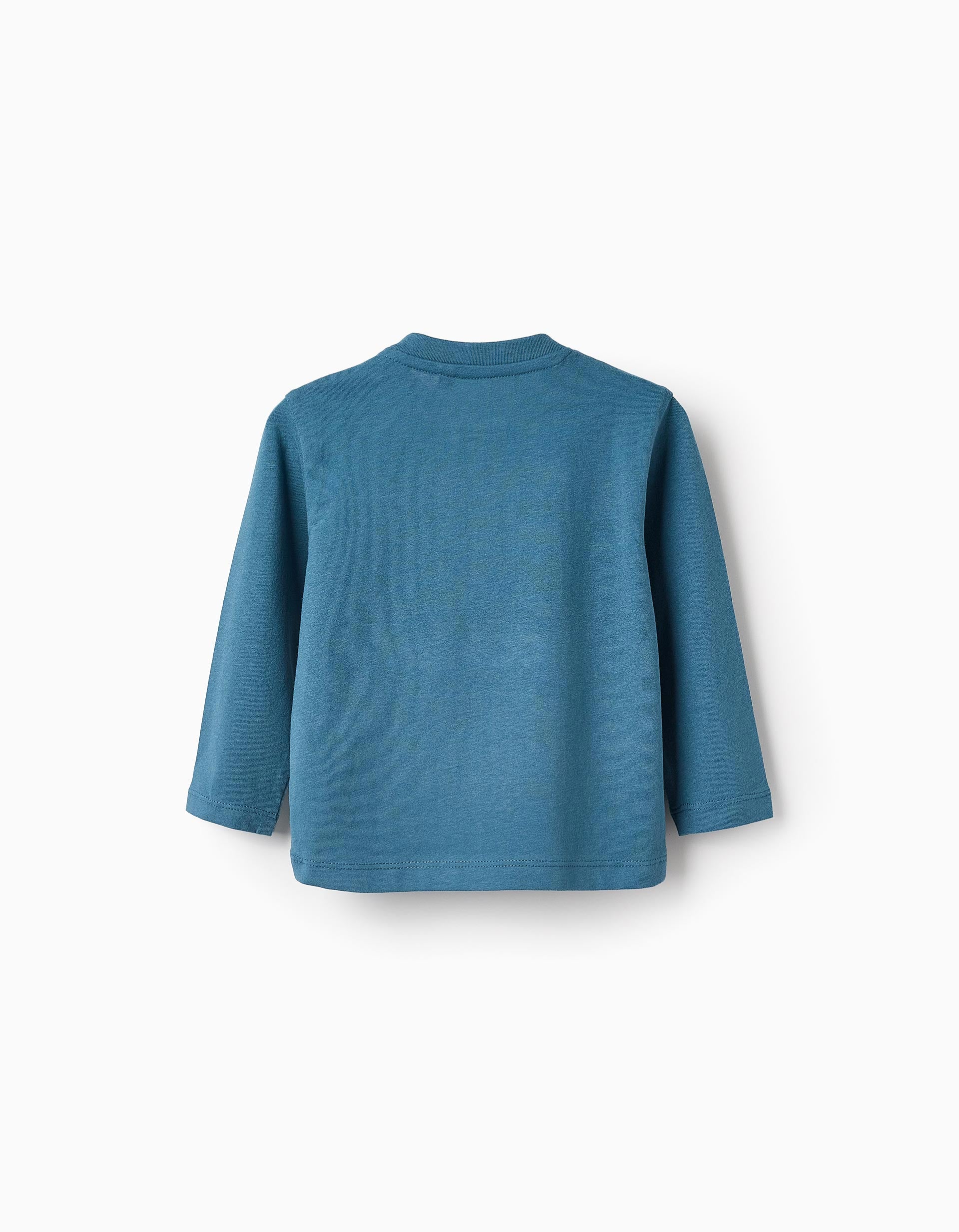 Long-sleeved Cotton T-shirt for Baby Boys 'Vroom', Turquoise