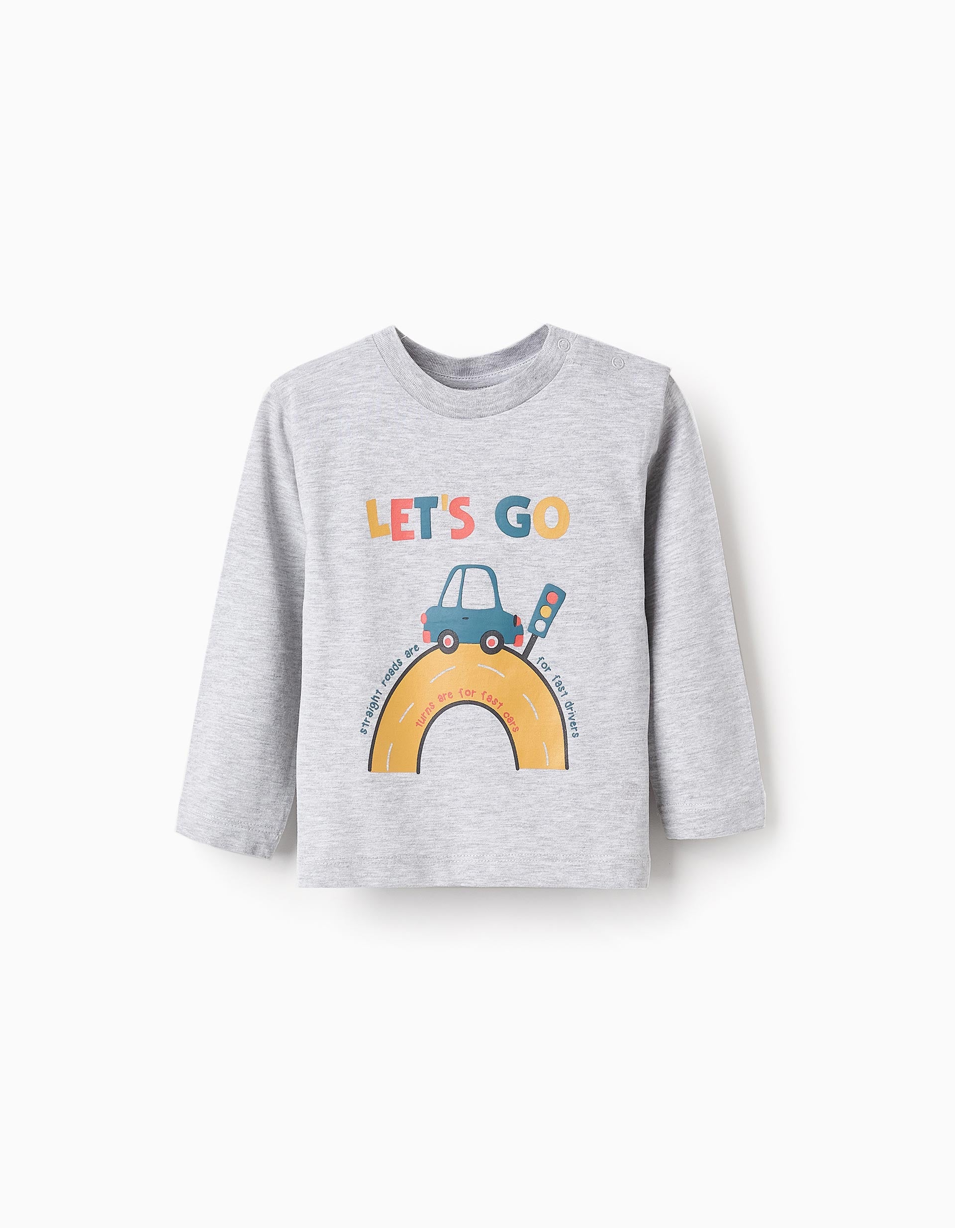 Long-sleeved T-shirt for Baby Boys 'Car', Grey