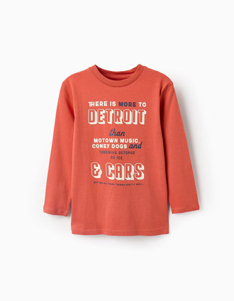 Camiseta de Manga Larga para Niño 'Detroit', Naranja