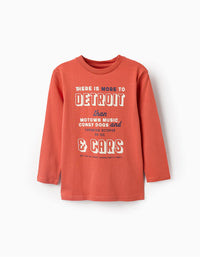 T-shirt à Manches Longues pour Garçon 'Detroit', Orange