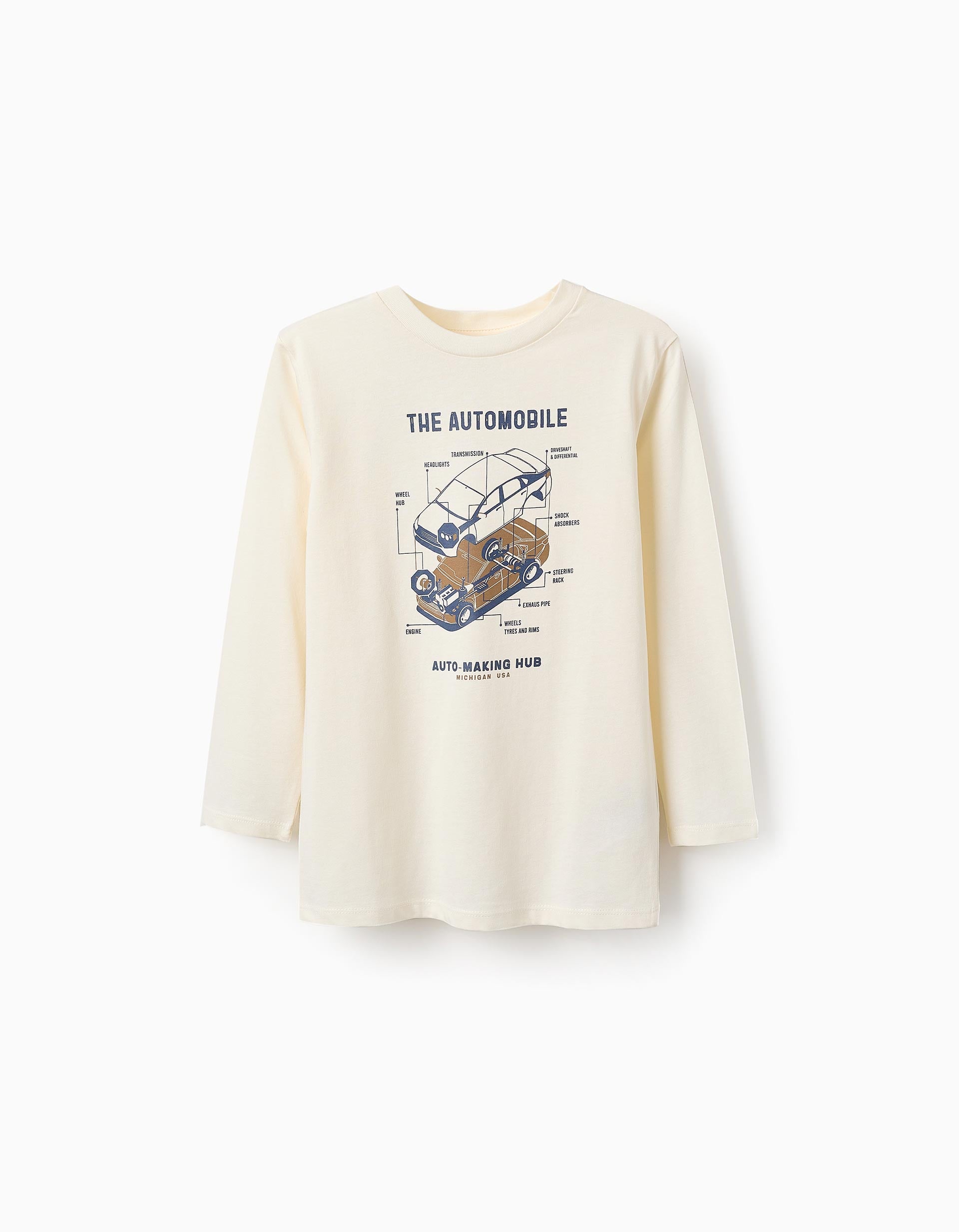 Long Sleeve T-shirt for Boys 'Mechanical', White