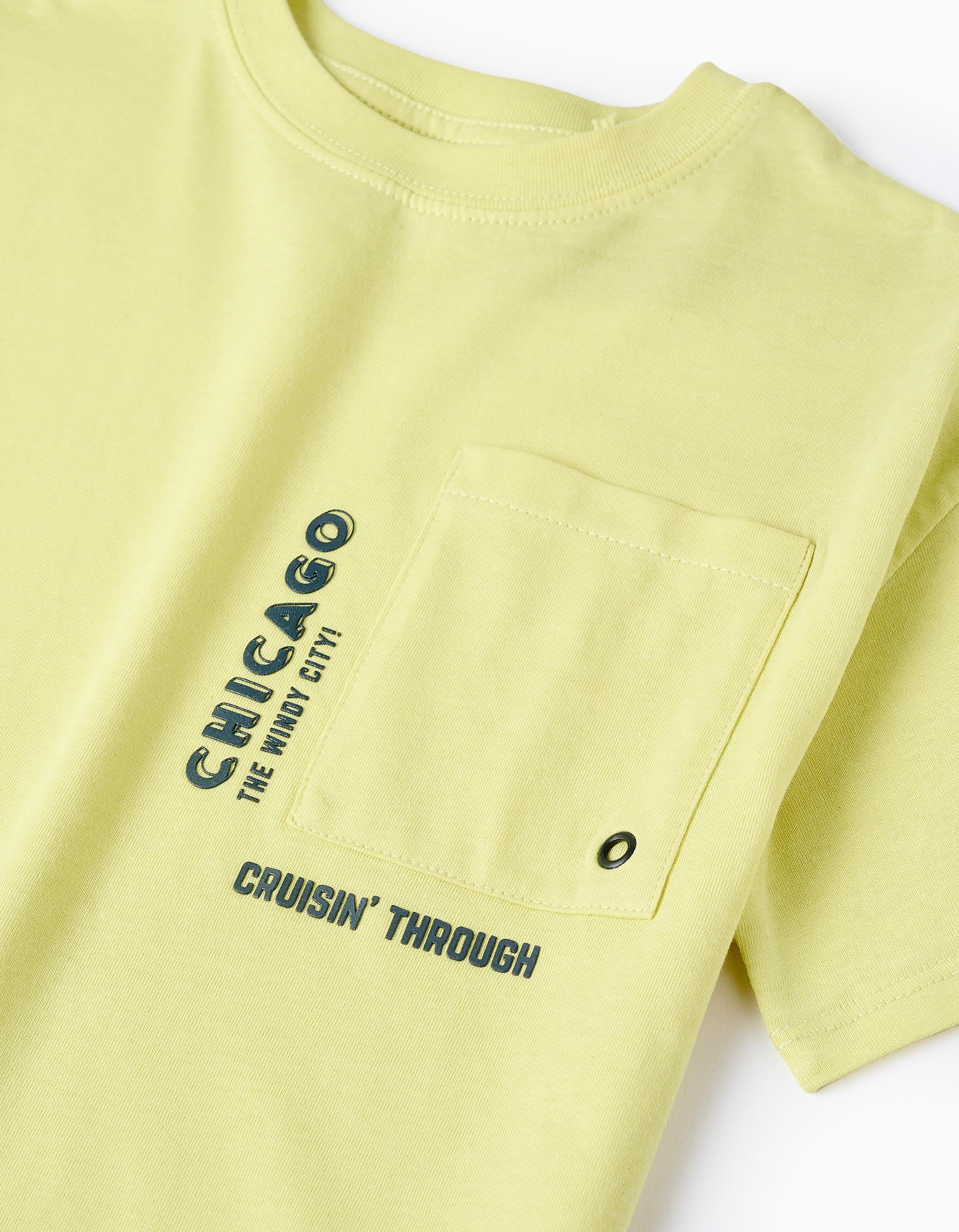 Cotton T-shirt for Boys 'Chicago', Neon Green