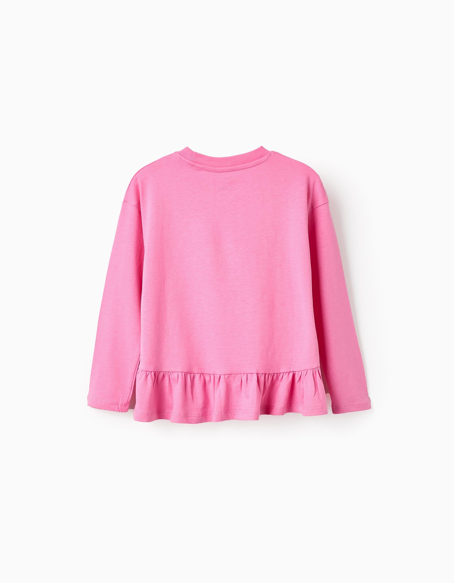 T-shirt de Cototn avec Volants pour Fille, Rose