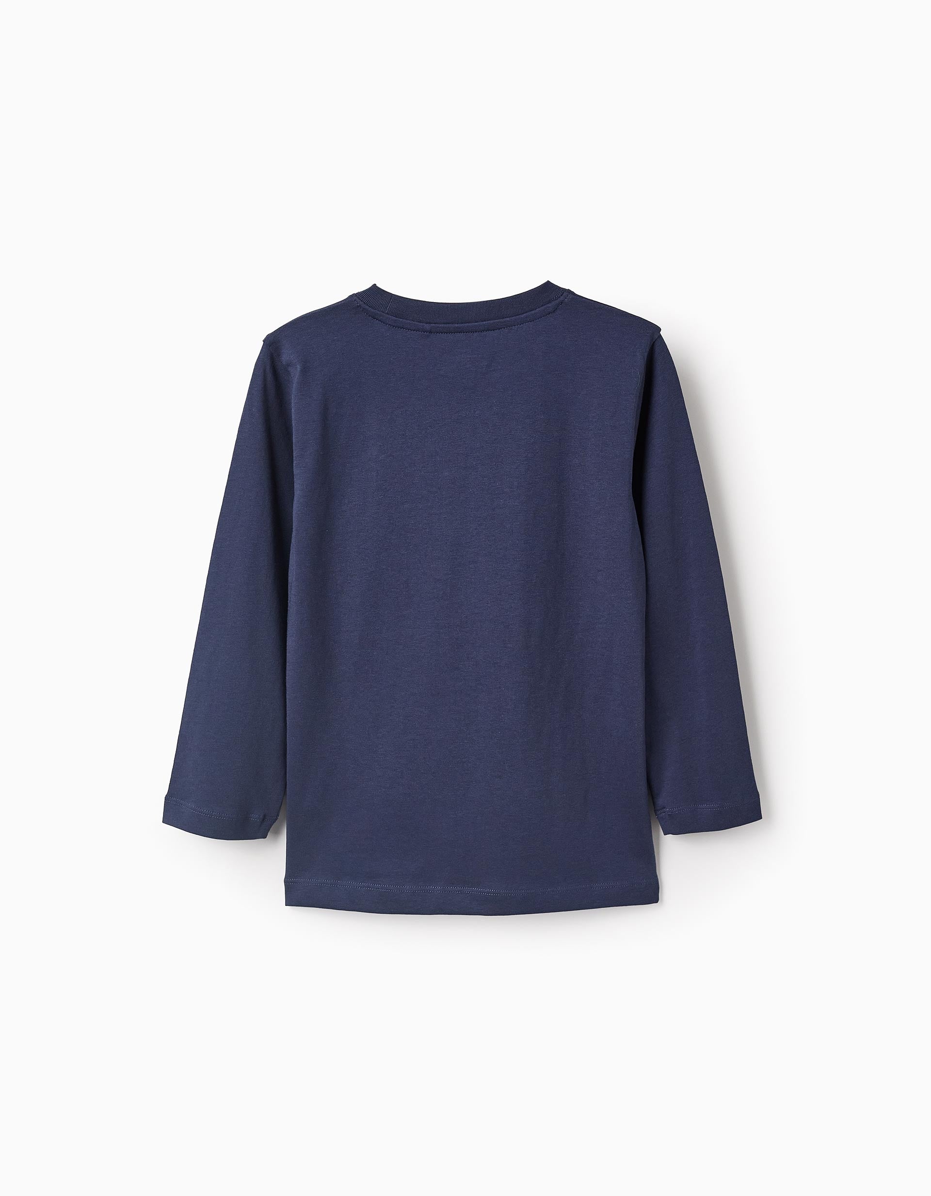 Long-sleeved Cotton T-shirt for Boys 'ZY Paris', Blue