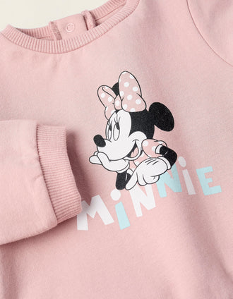 Sudadera + Pantalón para Recién Nacida 'Minnie', Rosa/Gris