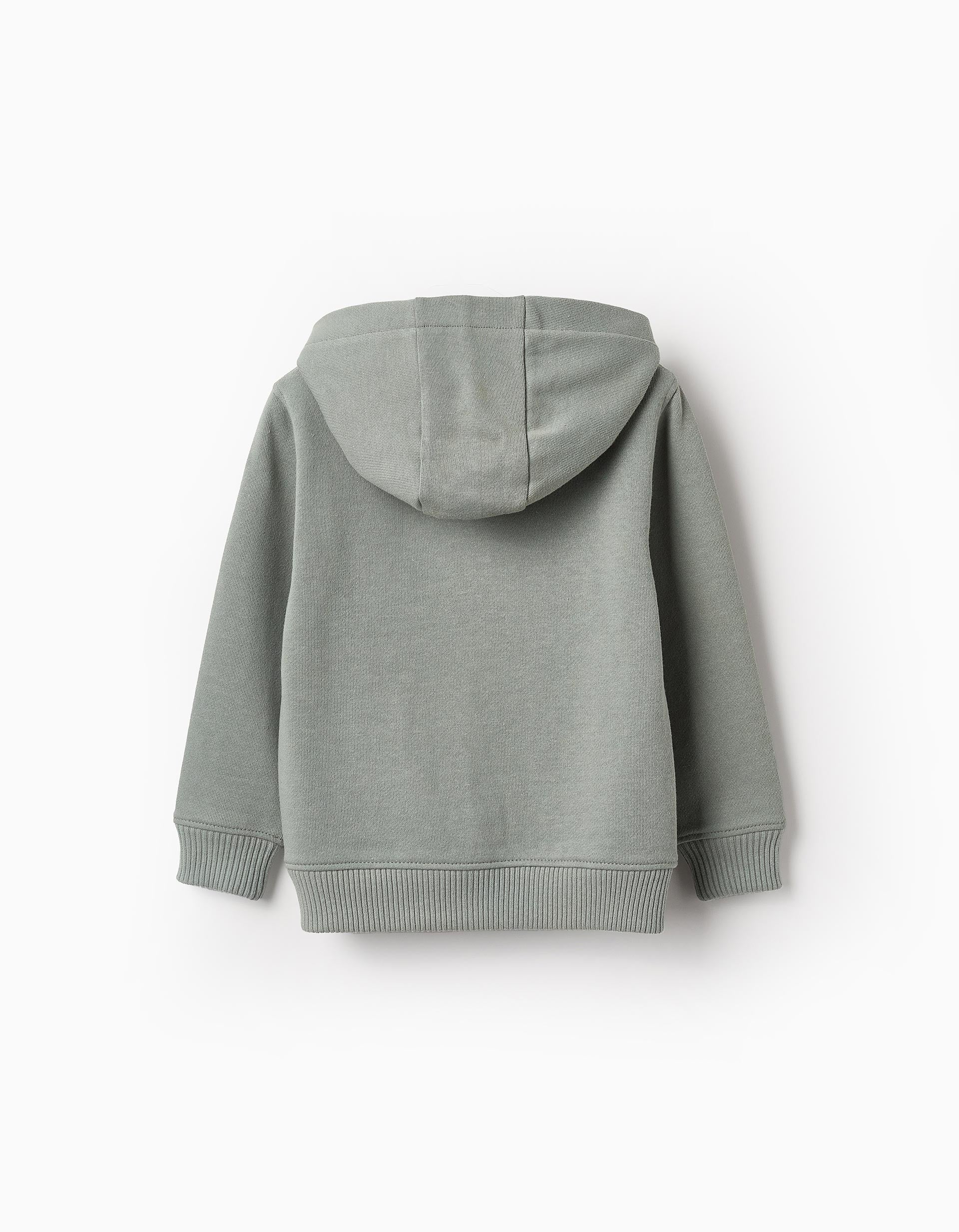 Cotton Hooded Sweatshirt with Pocket for Boys, Green