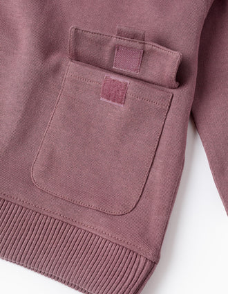 Sudadera de Algodón con Capucha y Bolsillo para Niño, Malva