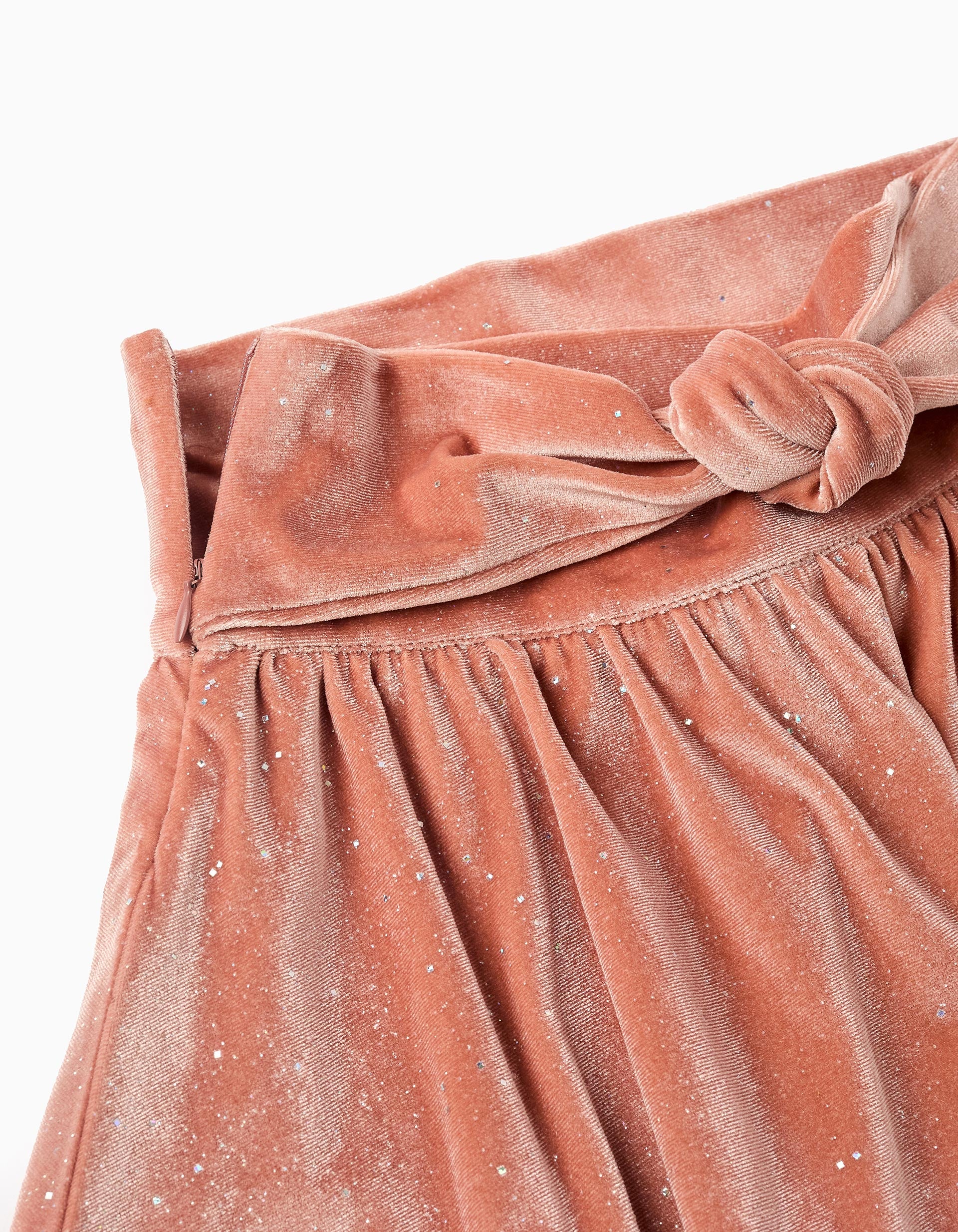 Velour Skirt with Sparkles for Girls, Pink