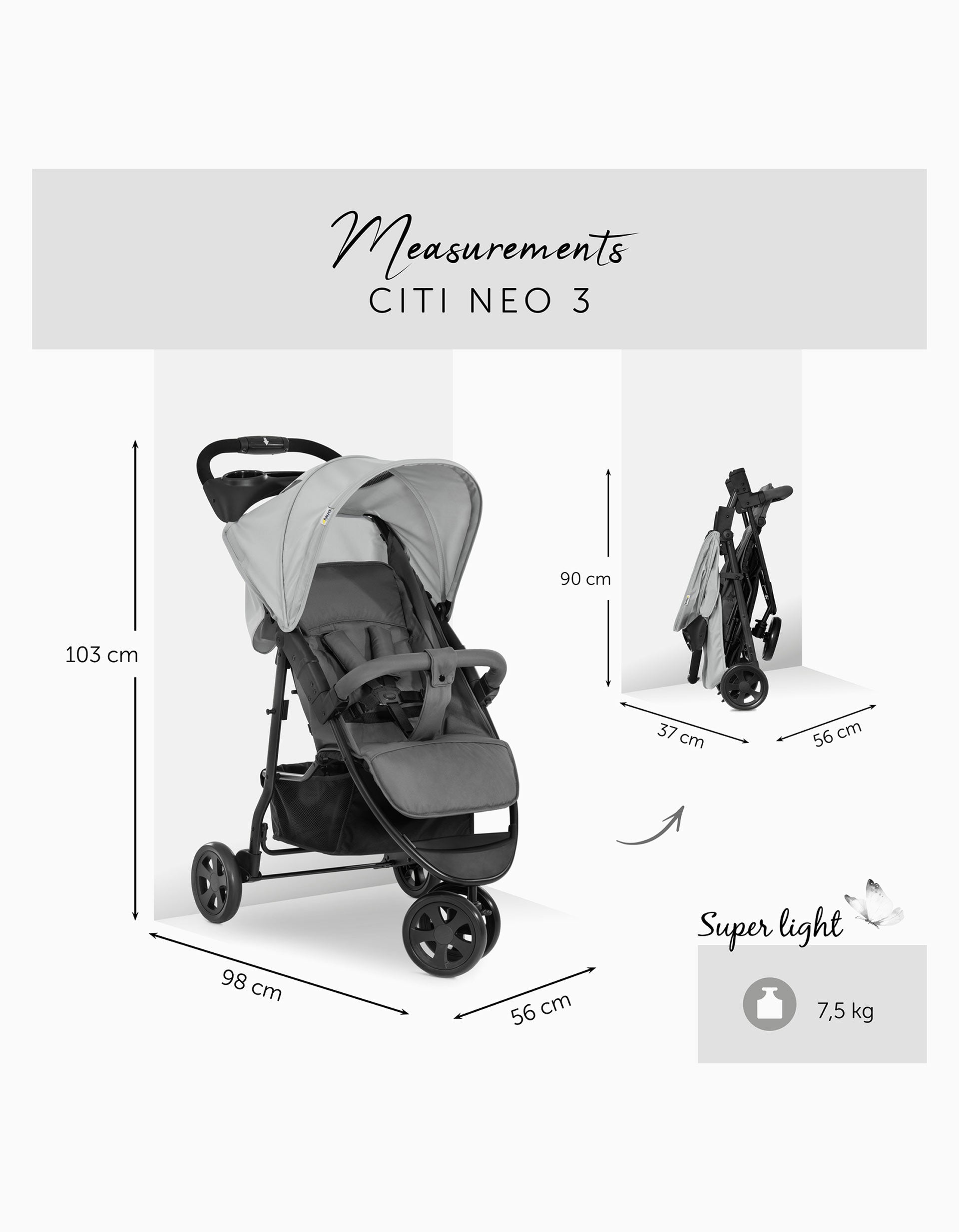 Carrinho De Passeio Hauck Citi Neo 3, Grey