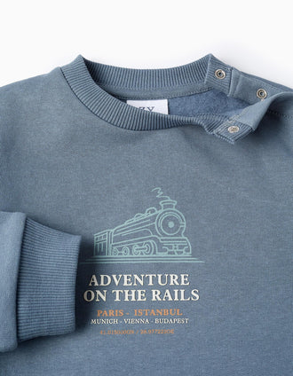 Sudadera + Pantalón para Bebé Niño 'Adventure', Azul/Gris