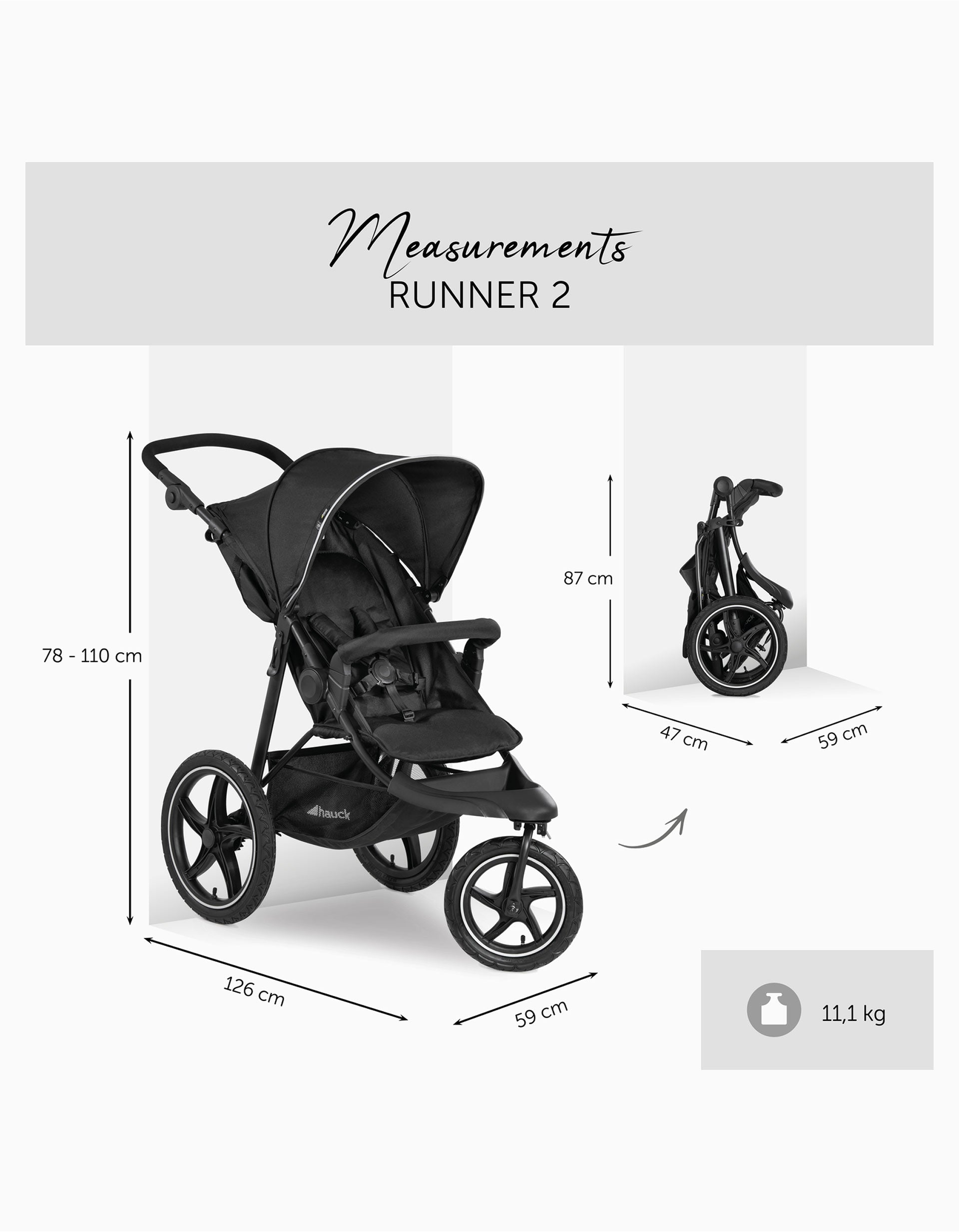 Carrinho De Passeio Hauck Runner 2, Black