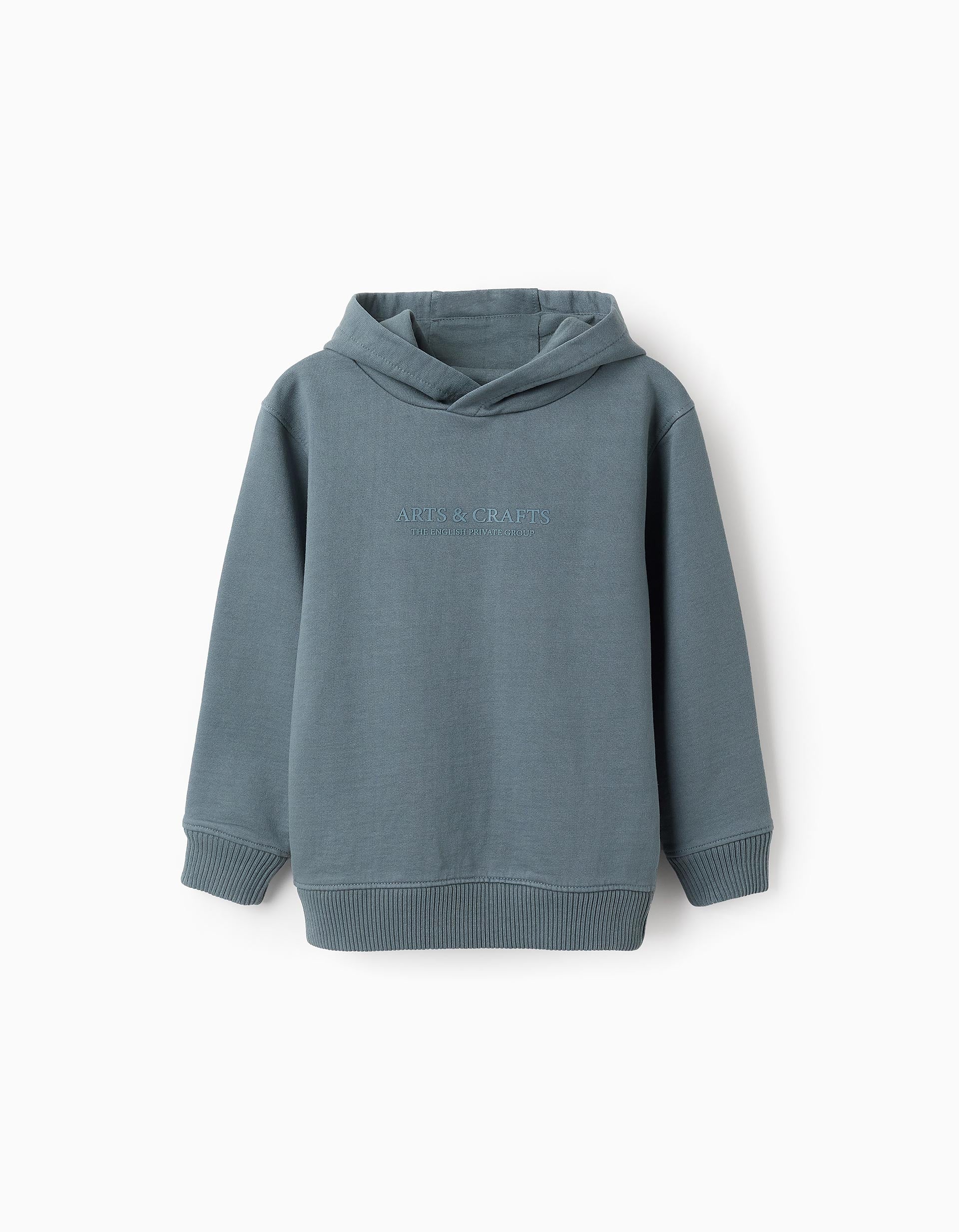 Hooded Cotton Sweatshirt for Boys 'Arts & Crafts', Blue