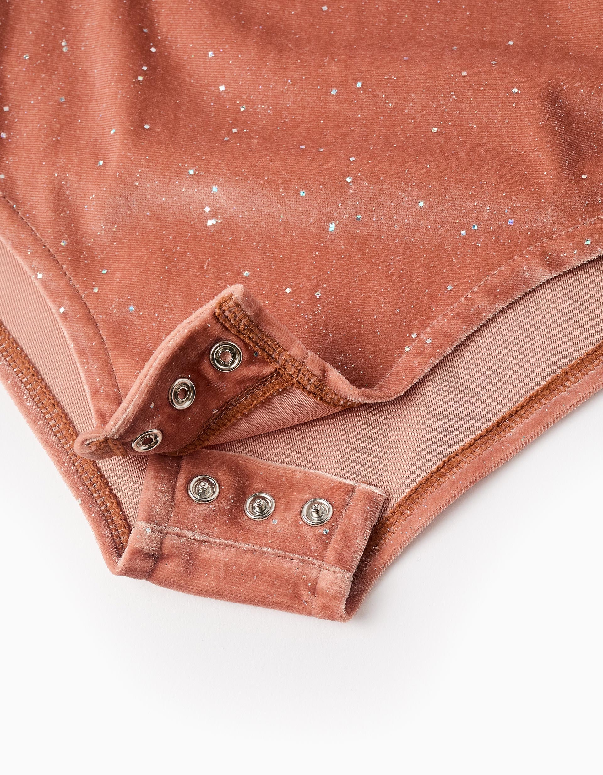 Body en Velours avec Strass pour Fille, Rose