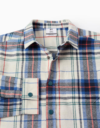 Chemise en Flanelle à Carreaux pour Garçon, Multicolore