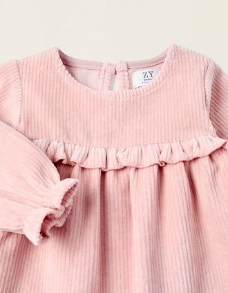 Corduroy Dress for Newborn Girls, Pink