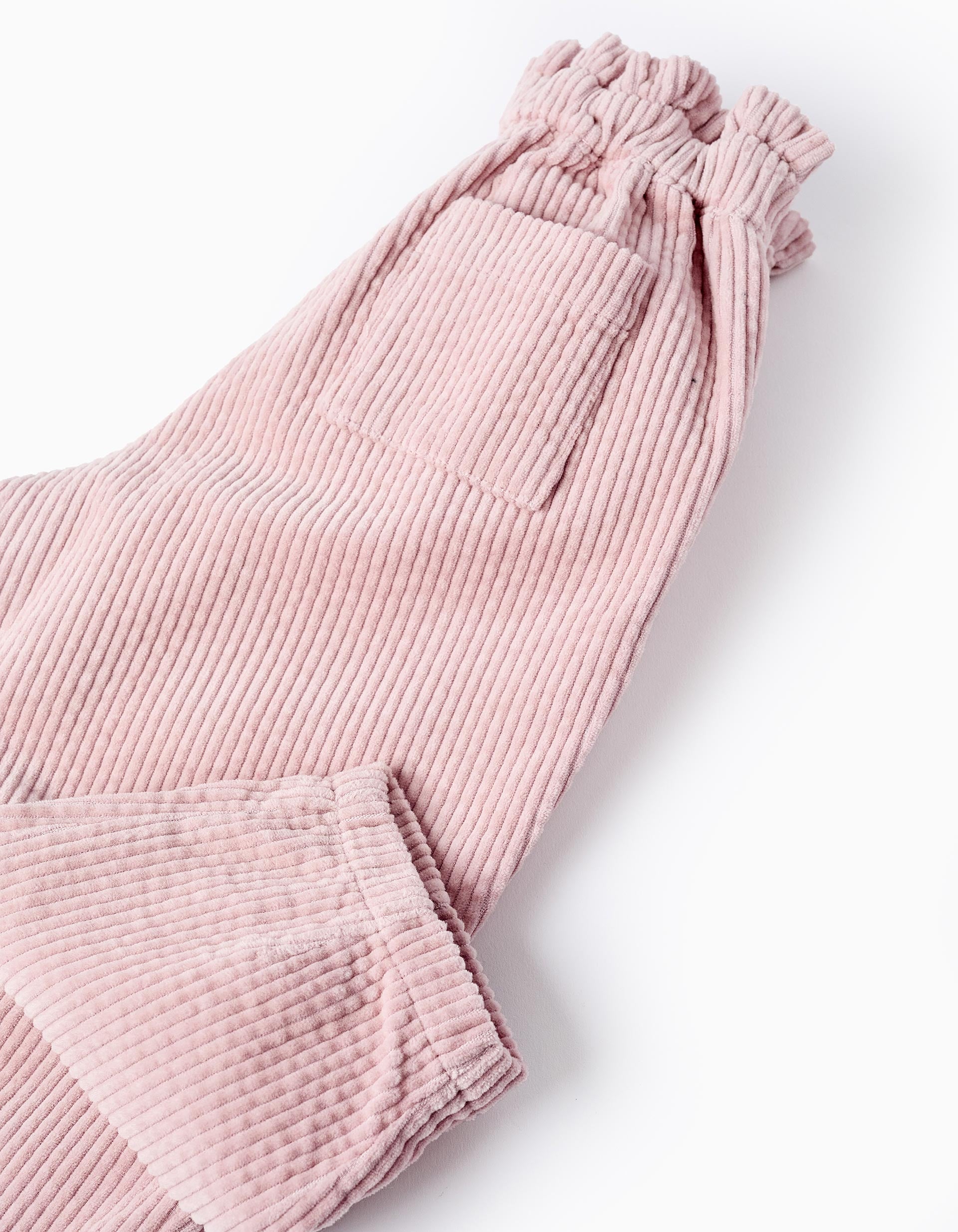 Paperbag Corduroy Trousers for Baby Girls, Pink