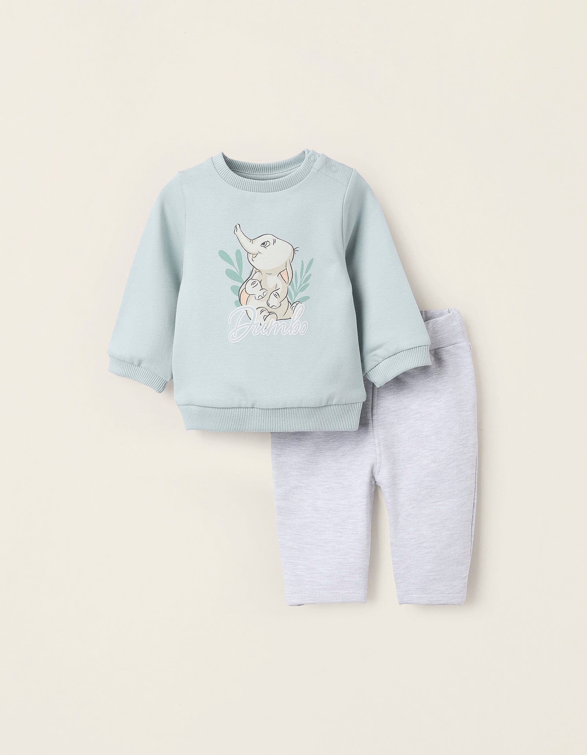 Sweat + Pantalon pour Nouveau-né 'Dumbo', Bleu/Gris